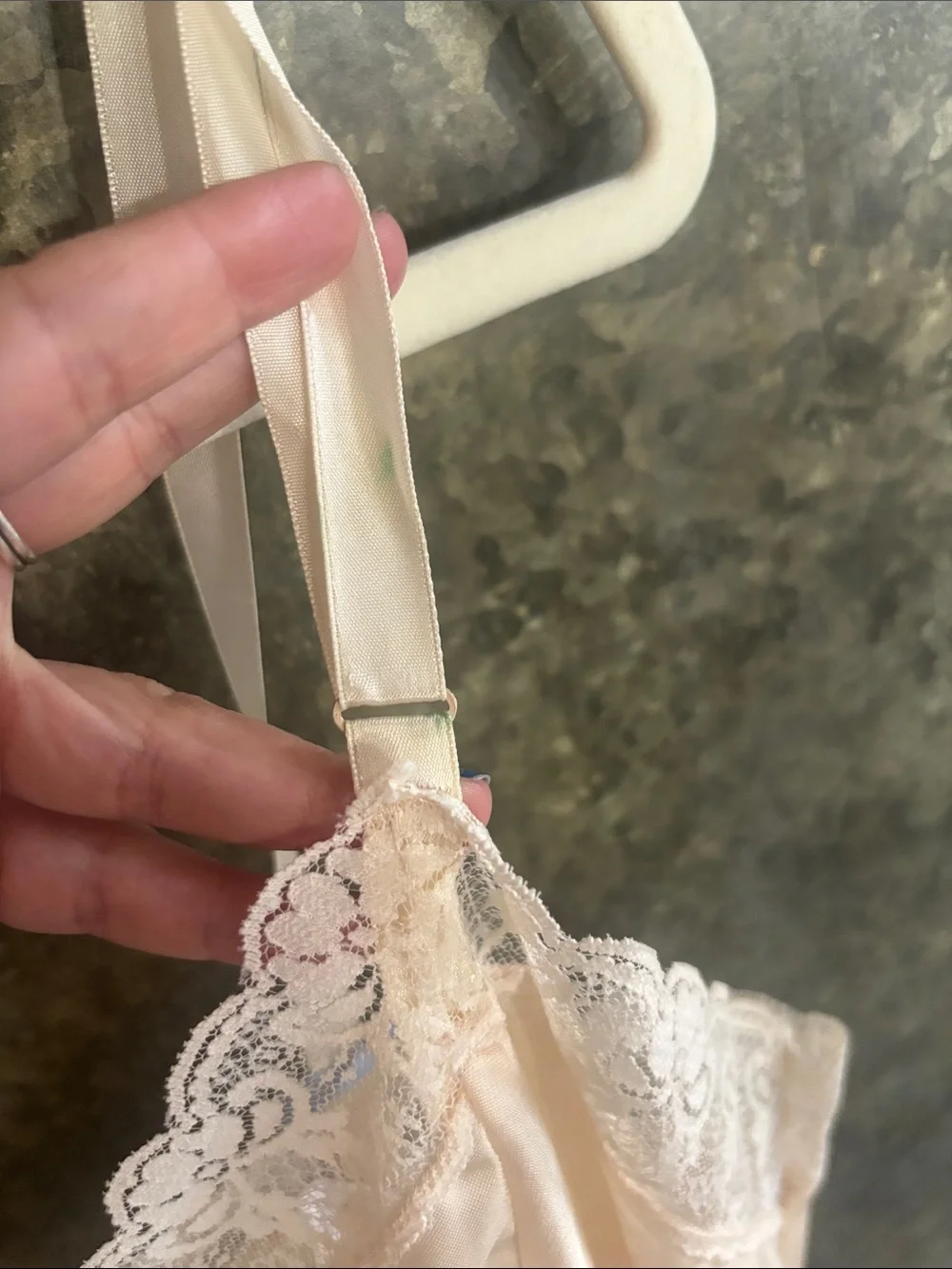 🎀Vintage 🎀 Nightie Slip Dress Lace Trim Size 40 - Picture 3 of 7